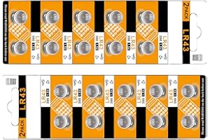 Obotsnoi 10 / 20Pcs AG12 LR43 Lithiums Button Cell Batteries for Car Remotes Controls Watches Continuous Energy Supply Device