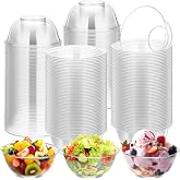 Honeydak 300 Pcs 10 oz Clear Plastic Bowls, Disposable Dessert Bowls | Disposable Dessert Bowls for Salad Ice Cream Fruit Snack Parfait Catering Easter Wedding Picnic Home School Event Party