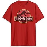 Jurassic Park Men’s Big Classic Movie Logo T-Shirt Red