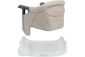 Inglesina Fast Table Chair - Cream + Fast Dining Tray - Portable High Chair for Baby & Toddlers, Infant 6-36 Months - Fits Tables 0.8'' to 3.5'' - Collapsible and Compact Design - Carry Bag Included