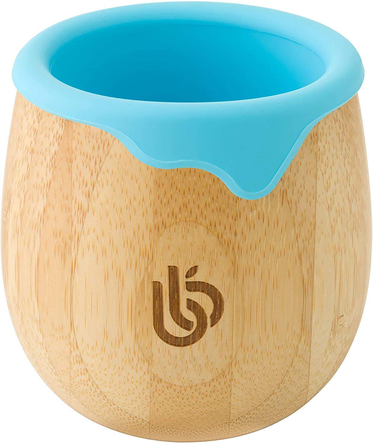 bamboo bamboo Baby and Dinky Toddler Cup, Bamboo Sippy Cup for Toddlers, with Silicone Drip Rim for Teeth and Gum Protection, 150ml Capacity Baby Cup for Transitioning Toddlers (Blue)