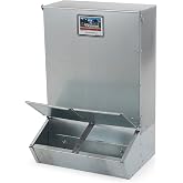 Brower 2 Door Heavy Duty Galvanized Steel Alloy Supplement Outdoor Hog Feeder with Free Acting Doors for 8 Full Grown Hogs and Pigs