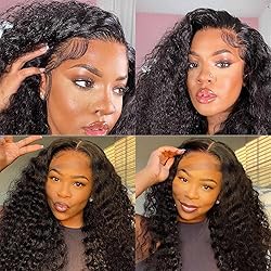 Domiso Human Hair Lace Front Wigs Water Wave