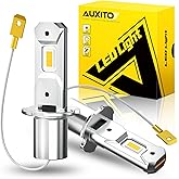 AUXITO H3 LED Bulb Yellow 3000K, 16,000LM 600% Super Brighter, 10 Years Lifespan, 1:1 Size Plug-n-Play, 100% Perfect Installa