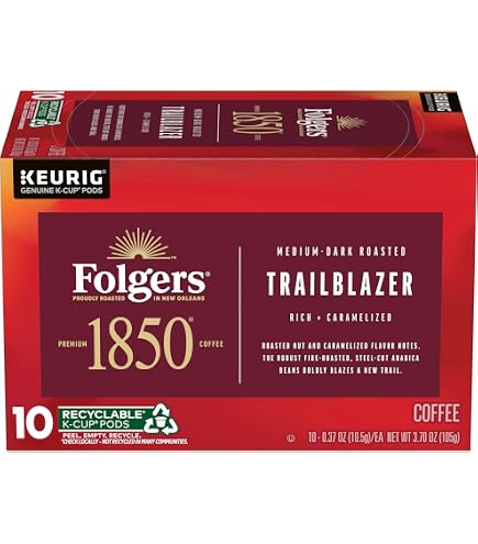 Amazon.com: 1850 by Folgers Pioneer Blend Medium Roast Coffee, 10 Keurig K-Cup  Pods : Grocery & Gourmet Food