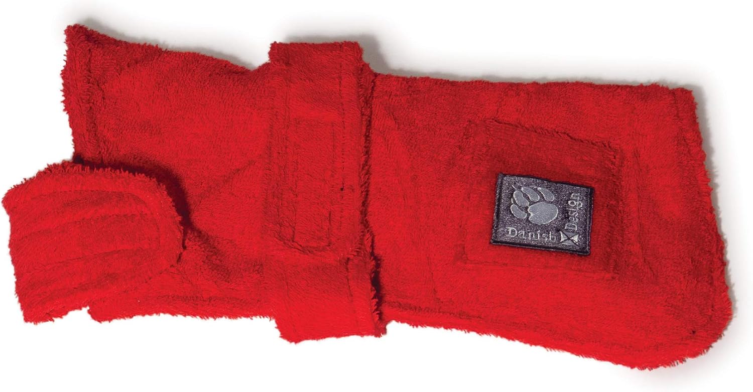 Danish Design Red Ultra Absorbent Adjustable Drying Toweling Robe 24 Inch/60 cm - Image 3