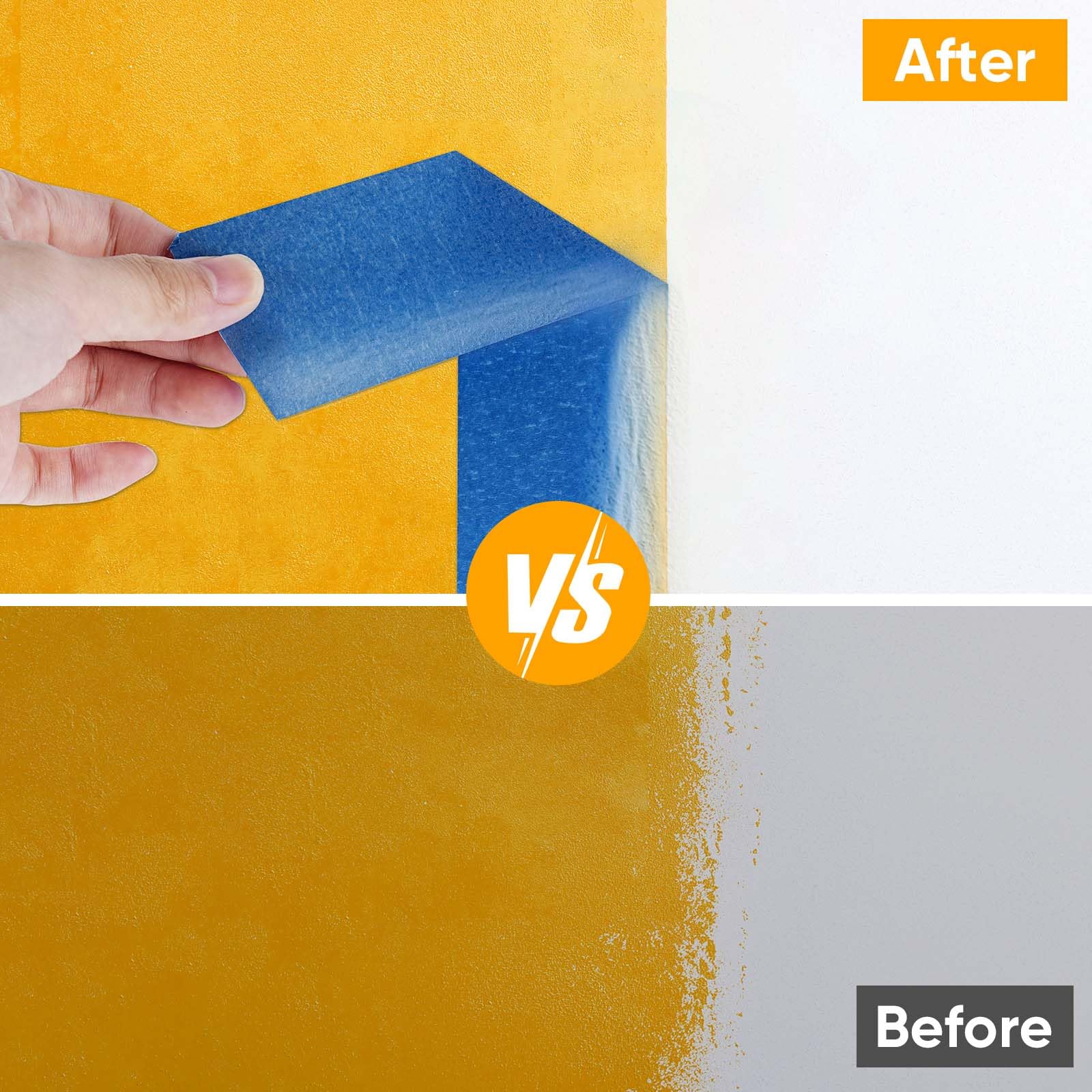 Gicare 3 Rolle Malerkrepp Masking Tape 50mm x 50m Abklebeband Maler für Malerarbeiten, Kreppband Malerband Standard Papierklebeband UV Maler Klebeband für Farbtrennung Renovierungen(Blau) 6