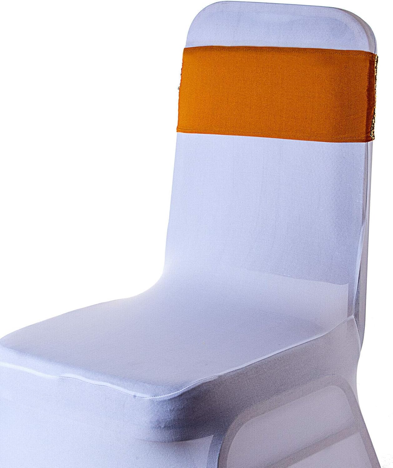 Weddecor Stretch Chair Bands Sequin Spandex Band with Slider Buckle for Wedding Party Chair Decoration Events Supplies - Image 3