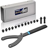 Prokomon 15PCS Universal Pulley Holder Tool Kit | Adjustable Pin Spanner Wrench Set, Variable Pins for Camshaft Crankshaft Pulley Removal, Engine Repair Tool