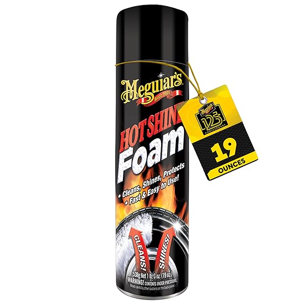 MEGUIAR’S HOT SHINE TIRE FOAM, HIGH GLOSS TIRE...