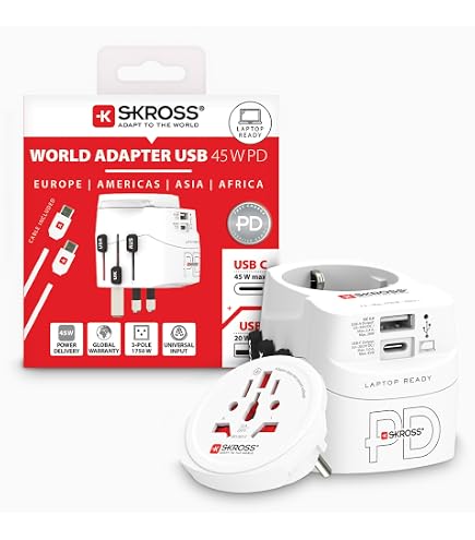SKROSS - 1.302555 | Pro Light 3X USB | Universal Travel Adapter 2