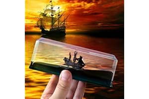 PTAEXCEL Cruise Ship Fluid Drift Bottle, Unsinkable Boat in a Box, Unsinkable Cruise Ship Toy, Unsinkable Boat Decor, Cruise Ship Model Decoration Desk Toy Gifts for Display Cases Home Decor (Black)
