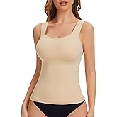 Ysabeloom Square Neck Shapewear Tank Tops for Women Tummy Control Compression Tanks Seamless Body Shaper Camisole Tops