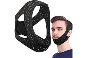 GNAYE Chin Strap for Sleeping - Snoring Solution - Mouth Jaw Tape Snoring Sleep Snoring Relief Chin Strap - Snore Less Sleeping Solution for Men and Women - 22IN