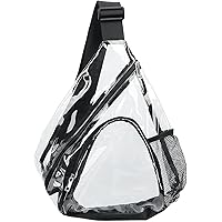 HULISEN Clear PVC Sling Bag Stadium Approved, Backpack with Adjustable Strap