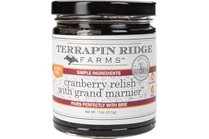 Terrapin Ridge Farms Cranberry Relish with Grand Marnier™ - Tart Cranberries, Apples & Grand Marnier for a Sophisticated Relish - Perfect for Turkey, Stuffing, and Appetizers - 11 oz Jar