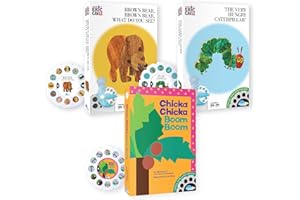 Moonlite Storytime Storybook Reels, 3 Story Set, Eric Carle The Very Hungry Caterpillar, Brown Bear, Chicka Chicka Boom Boom, Digital Stories for Projector, Early Learning Gifts for Kids 12 Months+