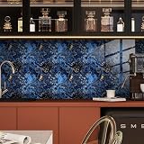 HORIWE Marble Tile Stickers Blue 20pc 15x15cm PVC Waterproof Kitchen Bathroom view 4