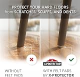 X-Protector Screw-On Felt Pads 24 PCS 20 mm Beige Floor Protectors view 4