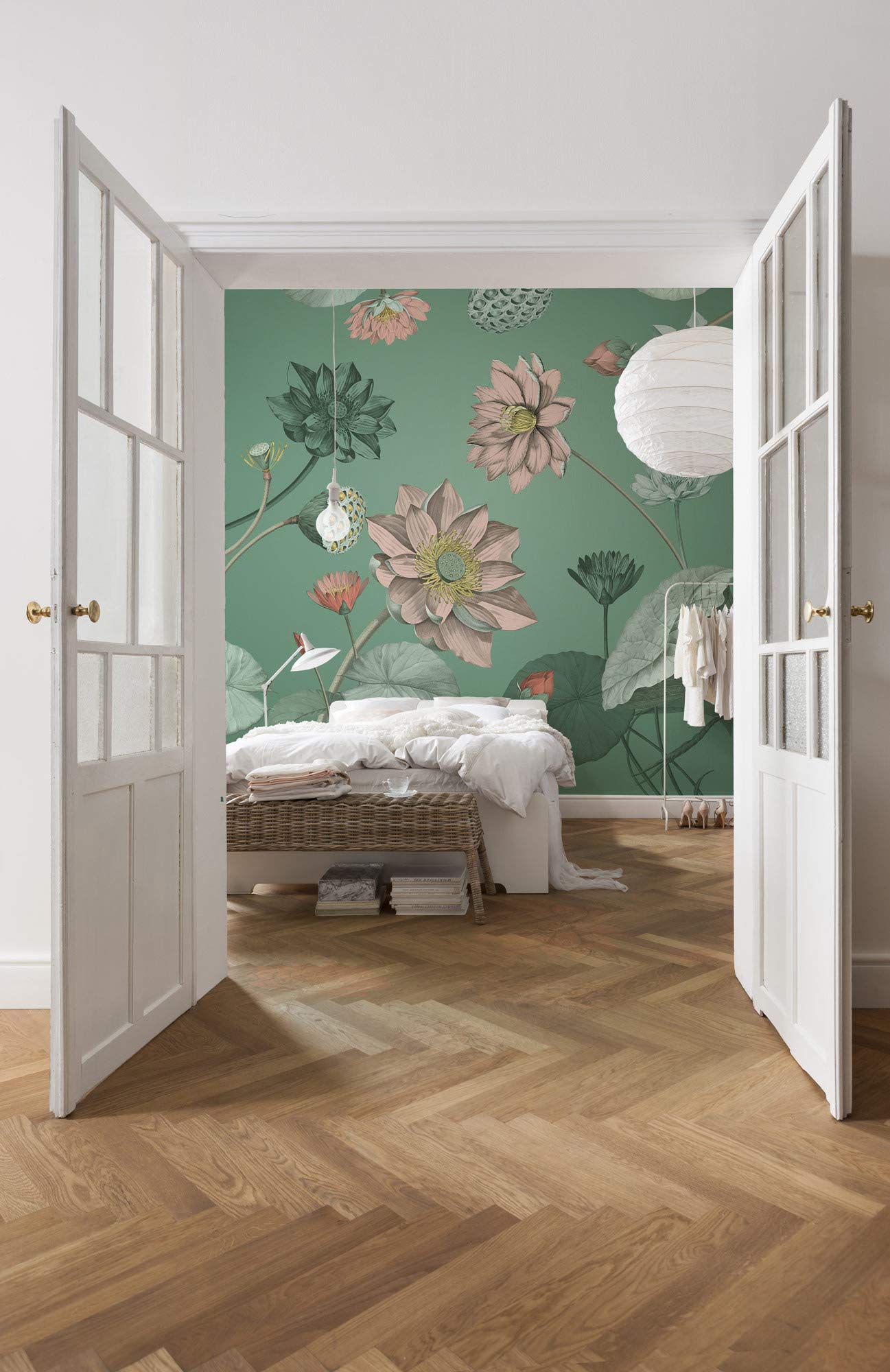 Komar X4-1028 Non-Woven Wallpaper Blissful Size: 200 x 250 cm 4 Panels 50 cm Width Decorative Wallpaper Bedroom Floral Design Wallpaper X4-1028 Photo Wallpaper Multi-Coloured