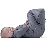 Baby Deedee Sleep Nest Travel Quilted Baby Sleeping Bag Sack with Sleeves, Gray Skies, Large (18-36 Months)