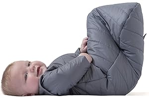 baby deedee Sleep Nest Travel Quilted Baby Sleeping Bag Sack with Sleeves, Gray Skies, Large (18-36 Months)