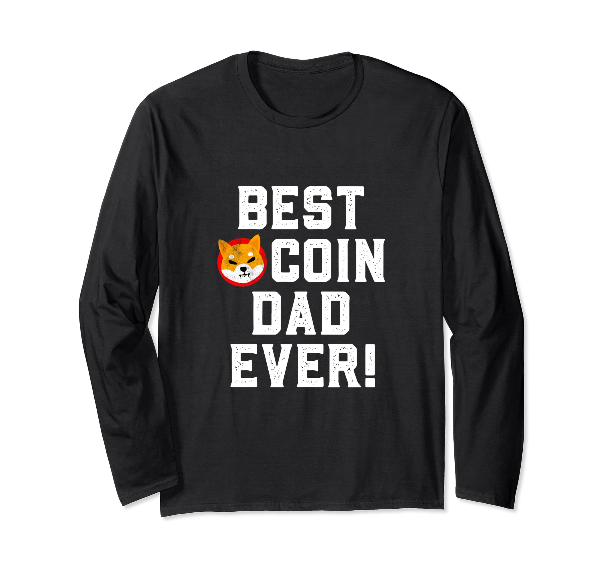 Best Shiba Inu Coin Dad Ever Blockchain Cryptocurrency Humor Long Sleeve T-Shirt