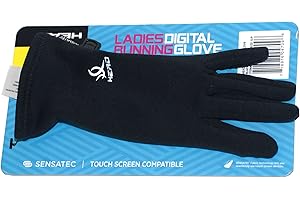 HEAD Sensatec Touchscreen Ladies Digital Running Gloves (Large, Black)