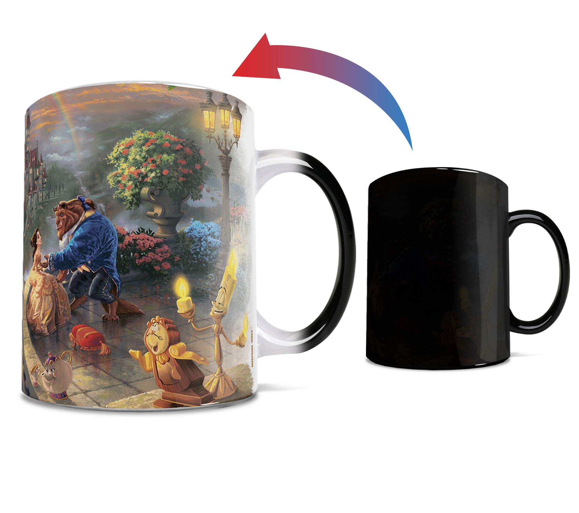Thomas Kinkade of Beauty and the Beast Falling In Love Morphing Mug