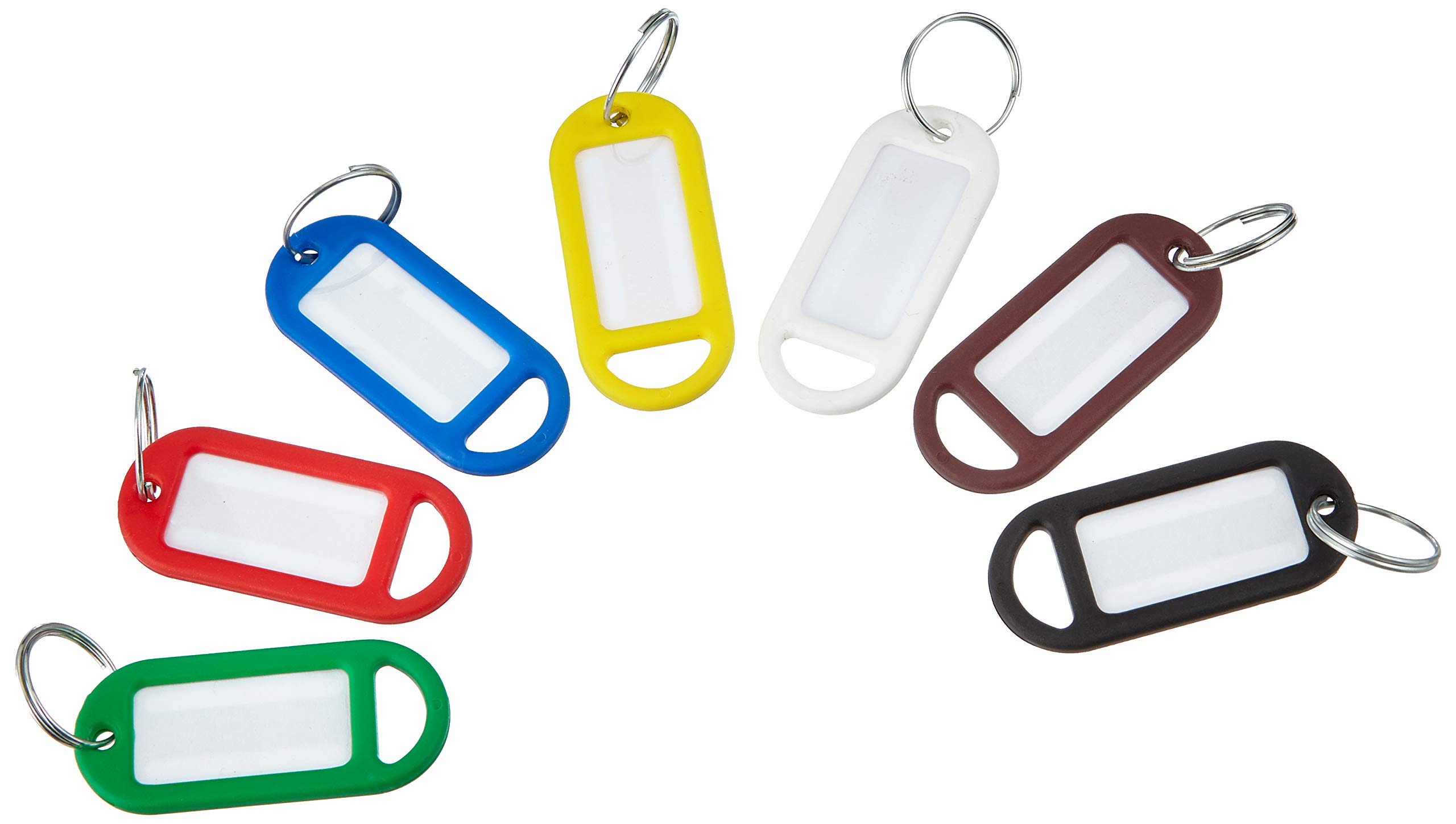 Merriway BH01822 (48 Pcs) Assortment of Key Ring Luggage Tags with Labels, Pack of 48 Pieces