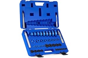 Orion Motor Tech Bearing Press Kit, 43pc Bearing Race and Seal Driver Set, Seal Installer Kit with 23 Metric & 16 SAE Adapters, Bushing Driver Set with 4 Handles for Bearing Installation