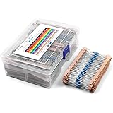 2600Pcs 130 Values Resistor Kit 1/4W, 1 Ohm-3M Ohm RoHS Compliant MelkTemn Resistor Assortment Kit Metal Film Fixed 1% Electr
