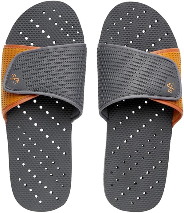 Womens Antimicrobial Shower Sandals - Black Elongated Heart - C311U8E7C8X