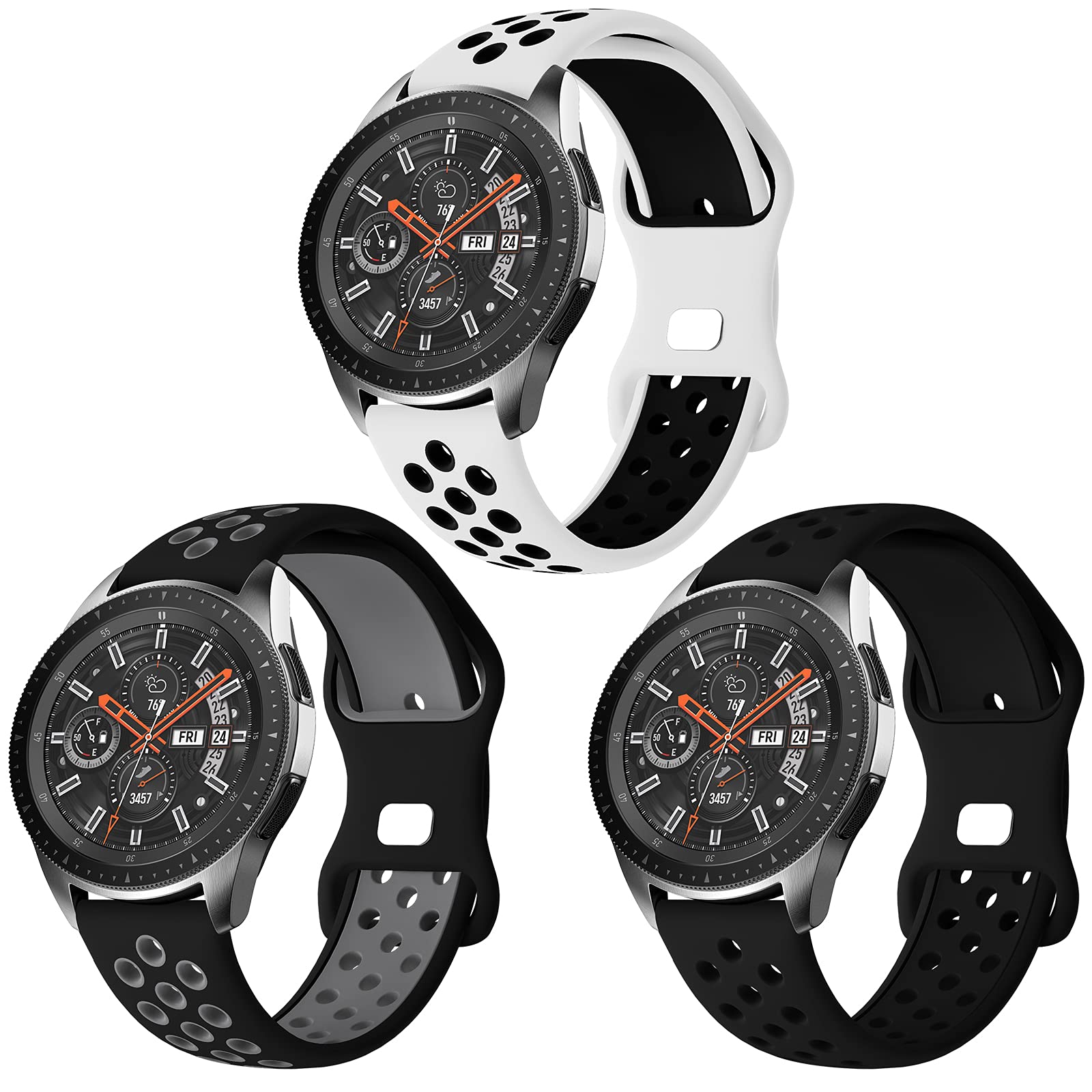 Syxinn Compatible with Samsung Galaxy Watch 46mm Strap/Galaxy Watch 3 45mm/Gear S3 Frontier/Classic Straps 22mm Silicon Watch Bands Wristband Bracelet for Huawei Watch GT/GT 2 46mm/GT 2 Pro/GT 2e