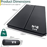 Trail Outdoor Leisure Self-Inflating Double Camping Mat 5cm Thick Black view 5