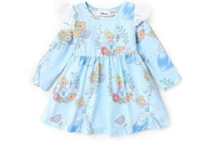 Disney Princess Cinderella Ariel Frozen Elsa Ruffle Sleeve Dress Minnie Mickey Mouse Clothes Baby to Toddler