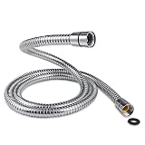 SAMODRA Shower Hose 1.5m 10mm Large Bore Chrome Stainless Steel Leakproof