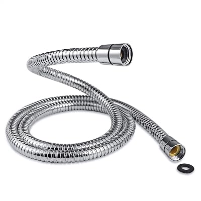 SAMODRA Shower Hose 1.5m 10mm Large Bore Chrome Stainless Steel Leakproof