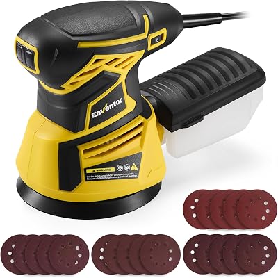 Lijadora Madera, 350W, 6 Velocidades, 125 mm, 20 Lija, 13000 RPM