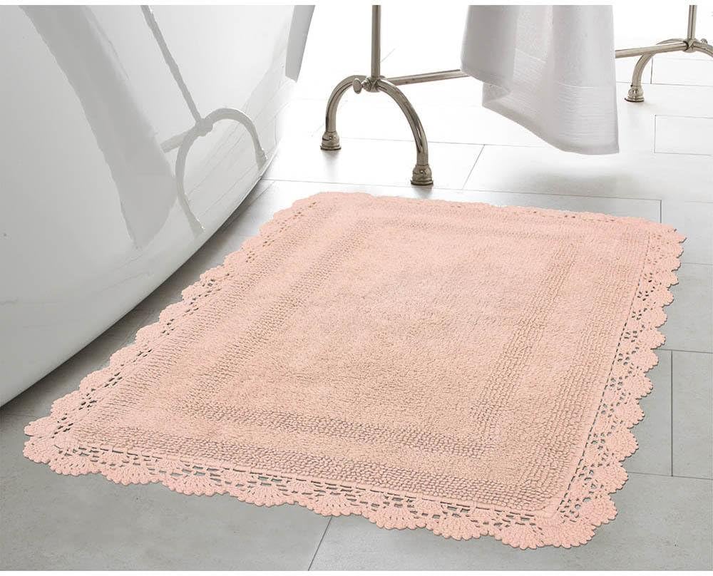 Nothing Beyond Croachet Edge Bath Rug Collection Color - Blush, Size - 24"x 40"