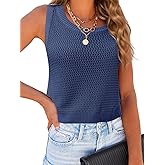 WIFFGO Womens Spring Sweater Vest 2026 Boho Summer Tops Cropped Coverup Knit Sleeveless Fit Cami Casual Vacation Outfits