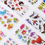 Vicloon 3D Stickers for Kids 38 Sheets 1000+ Puffy Animals Cars Dinosaurs view 6