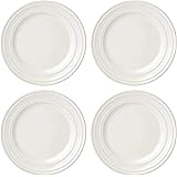Kate Spade Sculpted Stripe 4-Piece Accent Plate Set, 6.15 LB, White