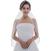 SAMKY 1T 1 Tier Pearl Silver Beads Flower Bridal Wedding Veil