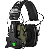 PROHEAR Tactical Electronic Shooting Earmuffs with 4X Sound Amplification – Ear Protection & Walkie Talkie Set for Hunting, Shooting Range & Tactical Communication – Green