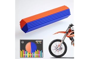 SOPINEKO 72Pcs Spoke Skins Covers Spoke Wraps Wheel Decoration for Motorcycle Bicycle Dirt Bike Wheelchair(Orange & Blue)