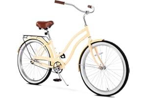 Cyclist Sawyer Beach Cruiser Bike, 26 Inch Adults Bicycle for Women, Single-Speed Coaster Brakewith Rear Basket, Recommended Height 5'3" to 6'2", Cruiser Bicycle Suitable for Women