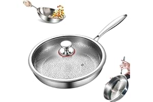 Titanium Pan, Titanium Frying Pan, No Coating, Ultra-Durable, Scratch-Resistant, Induction Cookware, Compatible with All Cook