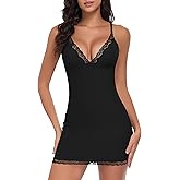 Werkiss Full Slip for Women Under Dress Slim Slip Dress Adjustable Straps Nightgown V Neck Sleepwear Cami Mini Dress