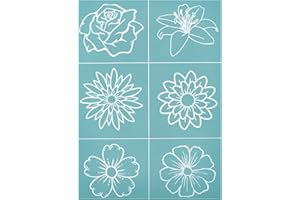 OLYCRAFT 11x8.6 Inch Self-Adhesive Silk Screen Printing Stencil Reusable Pattern Stencils Mixed Flower Shape for Painting on Wood Fabric T-Shirt Wall and Home Decorations